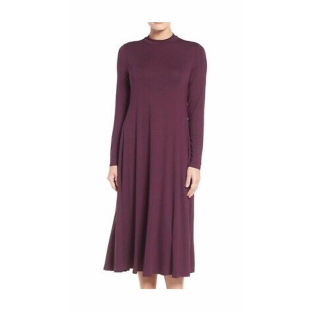 Eileen Fisher Mock Neck long Sleeves Midi dress